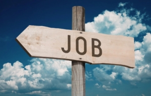 Wegweiser mit der Aufschrift "Job"
